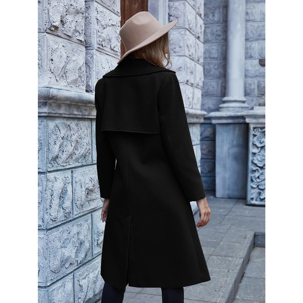 long line
 Double Breasted Overcoat pea coat peacoat tan khaki camel brown - Picture 2 of 9